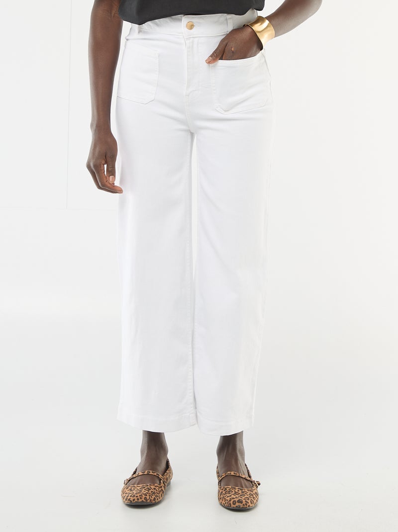 Pantalon wide leg coloré Blanc - Kiabi