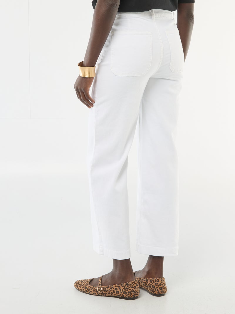 Pantalon wide leg coloré Blanc - Kiabi