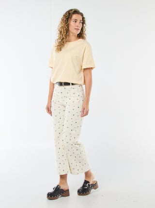 Pantalon wide leg coloré