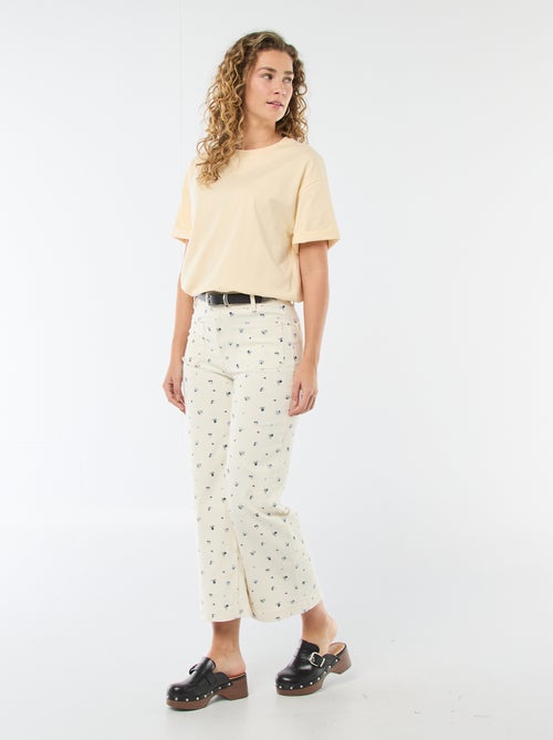 Pantalon Noir Et Blanc Kiabi Taille 44 - En Viscose, Occasion Très Bon état, Style Décontracté Féminin