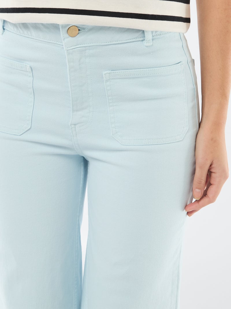 Pantalon wide leg coloré Bleu - Kiabi