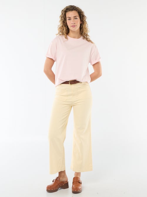 Pantalon wide leg coloré - Kiabi