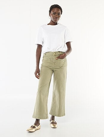 Pantalon wide leg coloré