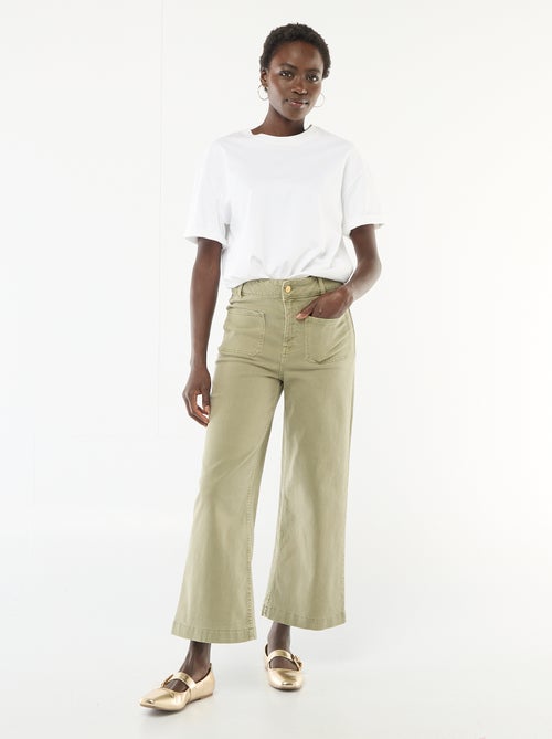 Pantalon wide leg coloré - Kiabi