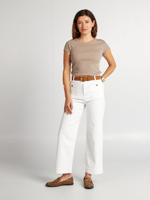 Pantalon wide leg cropped - Kiabi