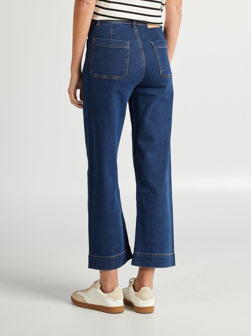 Pantalon wide leg cropped Bleu brut - Kiabi