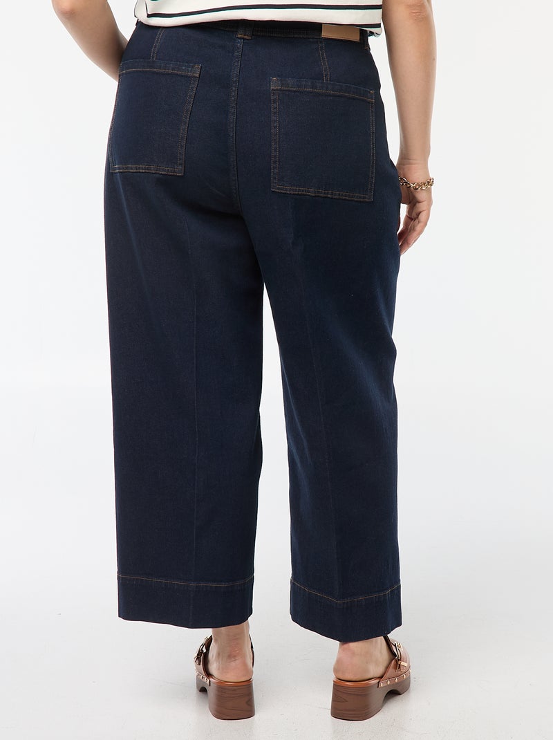 Pantalon wide leg cropped Bleu - Kiabi