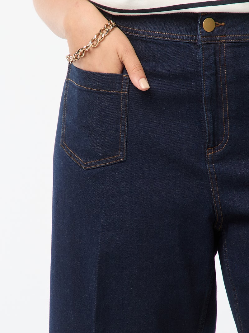 Pantalon wide leg cropped Bleu - Kiabi