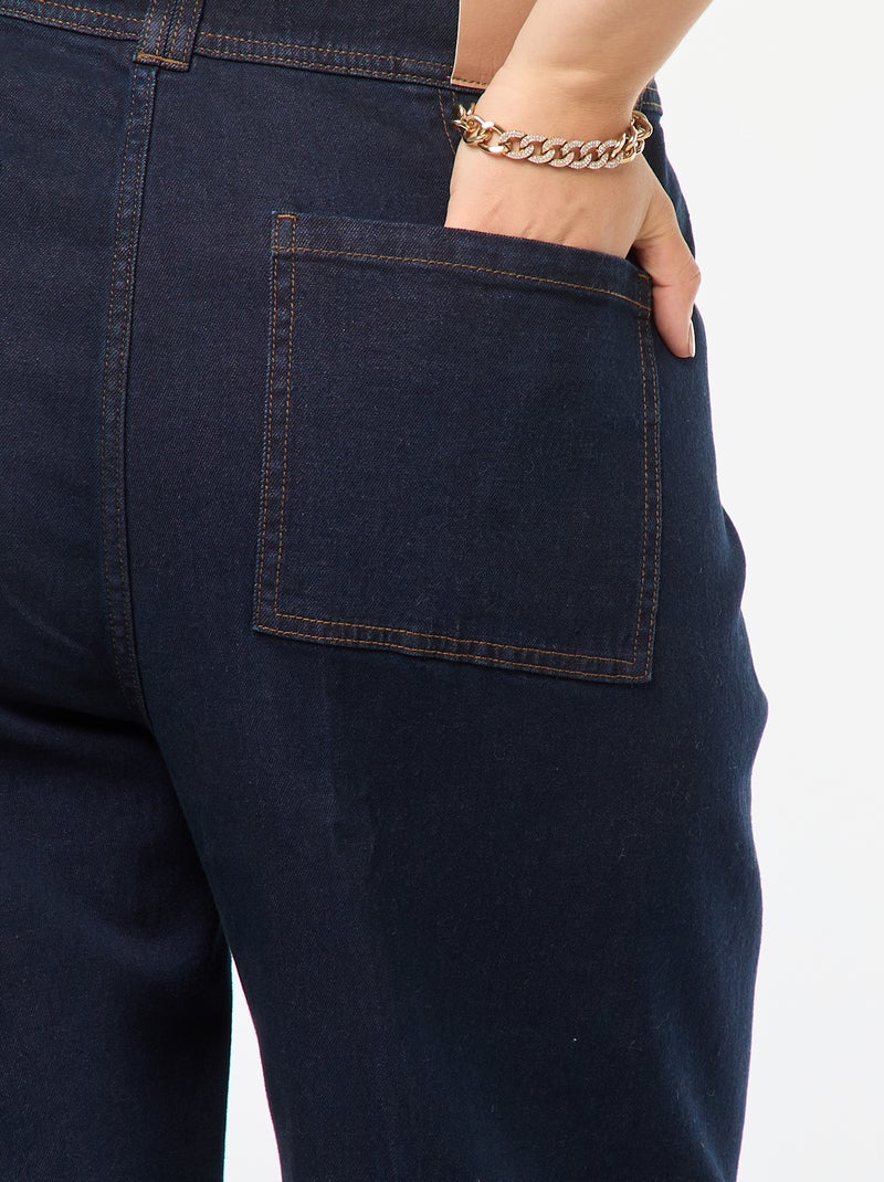 Pantalon wide leg cropped Bleu - Kiabi