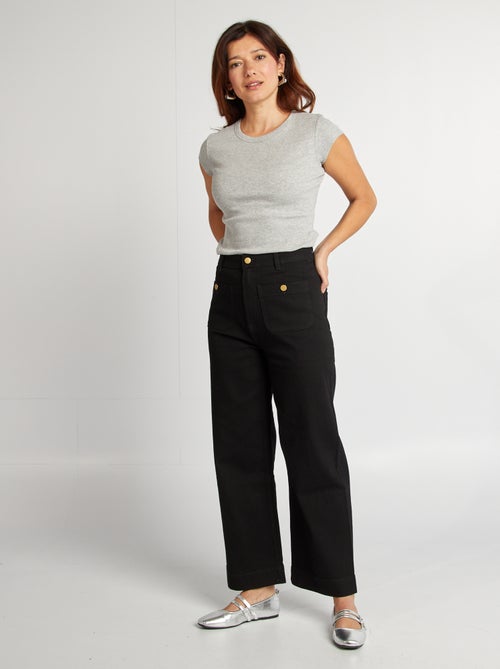 Pantalon wide leg cropped - Kiabi