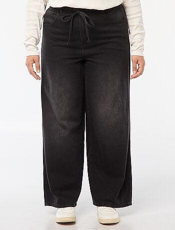 Pantalon wide leg denim brut