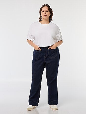 Pantalon wide leg denim brut