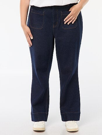 Pantalon wide leg denim brut