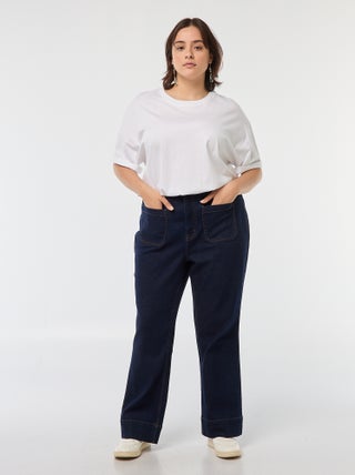 Pantalon wide leg denim brut