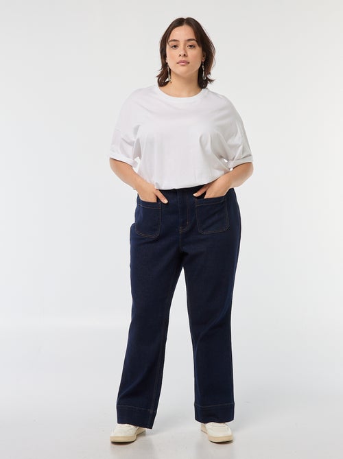 Pantalon wide leg denim brut - Kiabi