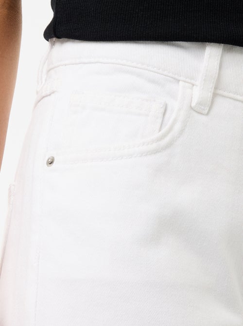 Pantalon wide leg destroy taille basse - Kiabi