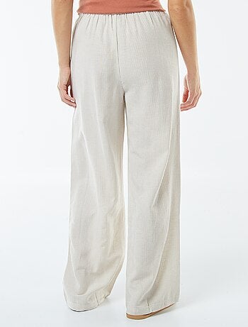 Pantalon wide leg en lin mélangé