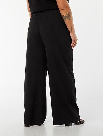 Pantalon wide leg en maille plissée