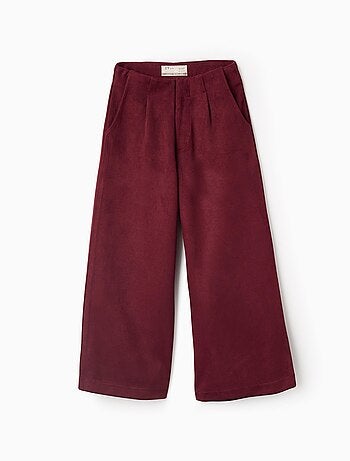 Pantalon wide leg en suédine