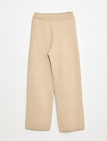 Pantalon wide leg en tricot