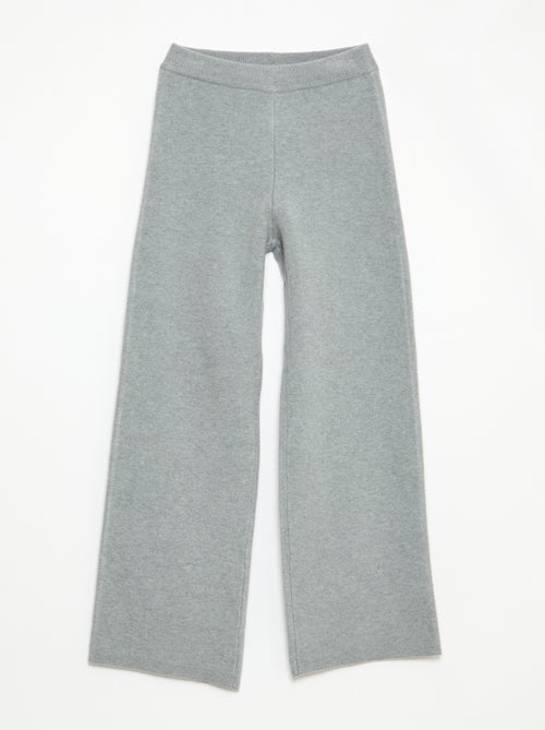 Pantalon wide leg en tricot - Kiabi