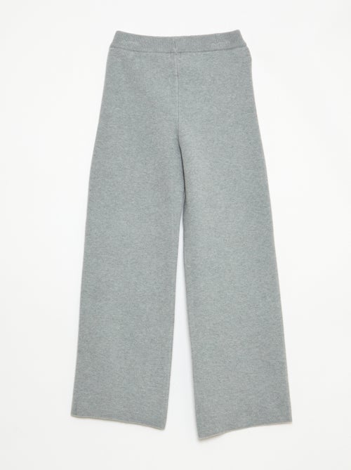 Pantalon wide leg en tricot - Kiabi