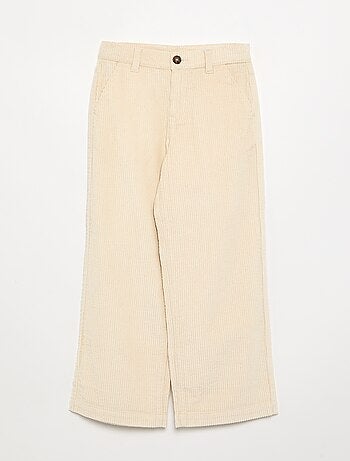 Pantalon wide leg en velours côtelés