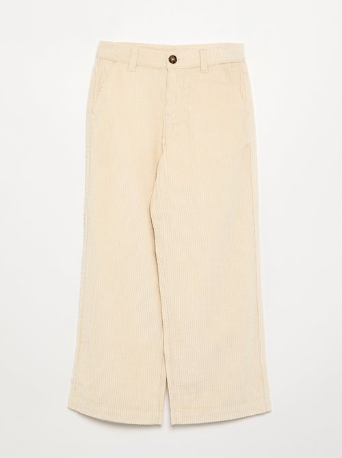 Pantalon wide leg en velours côtelés - Kiabi