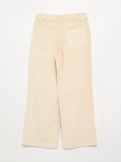 Pantalon wide leg en velours côtelés - Kiabi