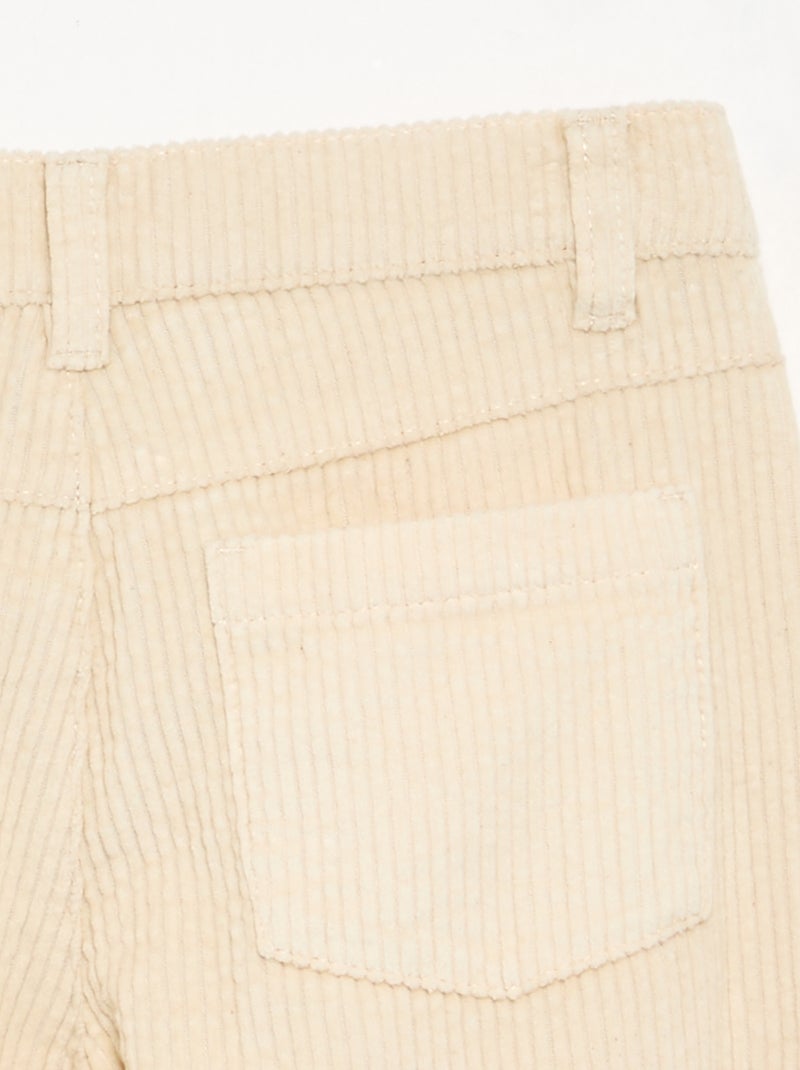 Pantalon wide leg en velours côtelés Blanc - Kiabi