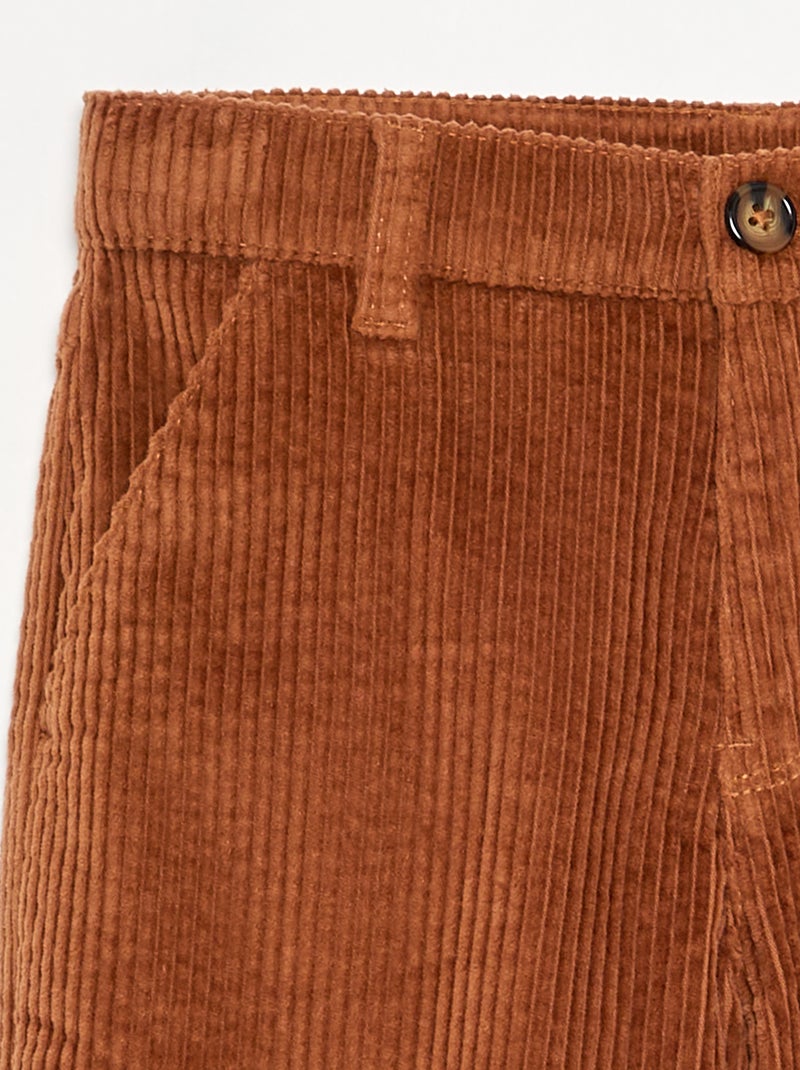Pantalon wide leg en velours côtelés Marron - Kiabi