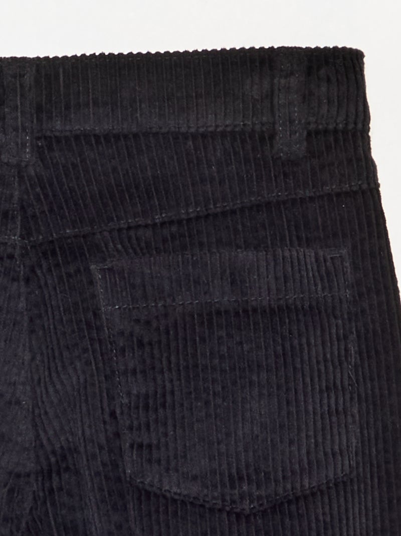 Pantalon wide leg en velours côtelés Noir - Kiabi