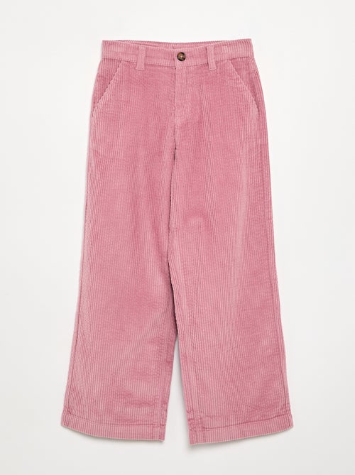 Pantalon wide leg en velours côtelés - Kiabi Pantalon wide leg en velours côtelés - Kiabi