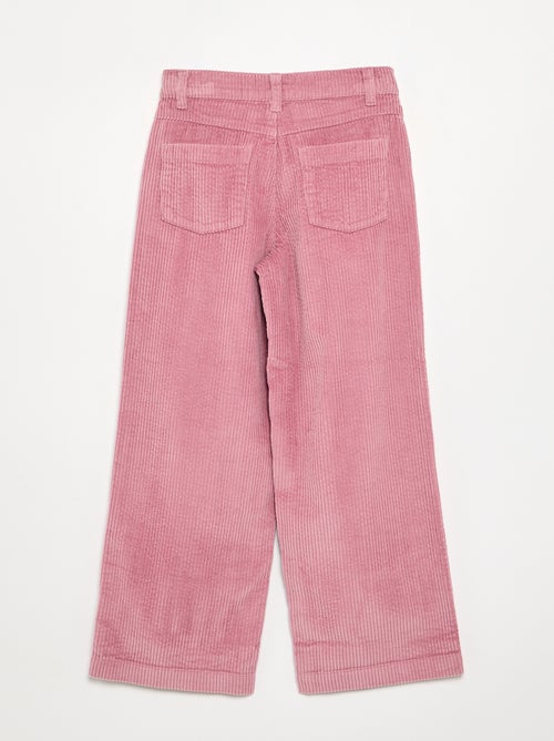 Pantalon wide leg en velours côtelés - Kiabi Pantalon wide leg en velours côtelés - Kiabi