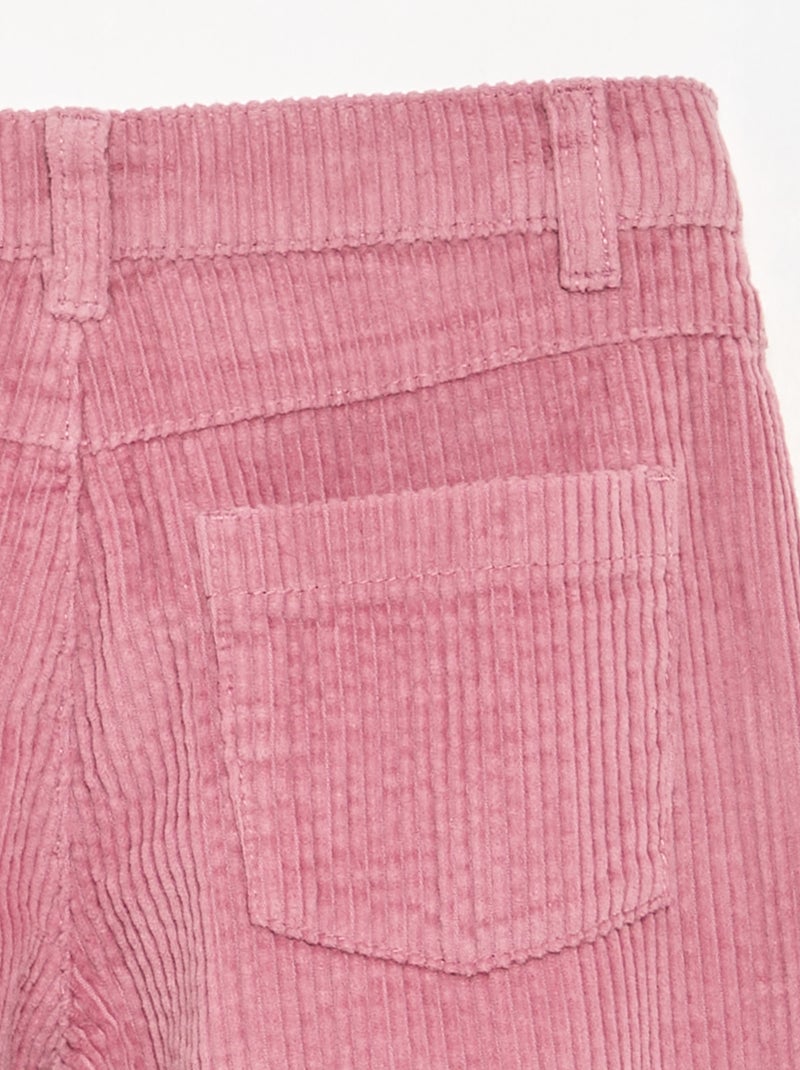 Pantalon wide leg en velours côtelés Rose - Kiabi