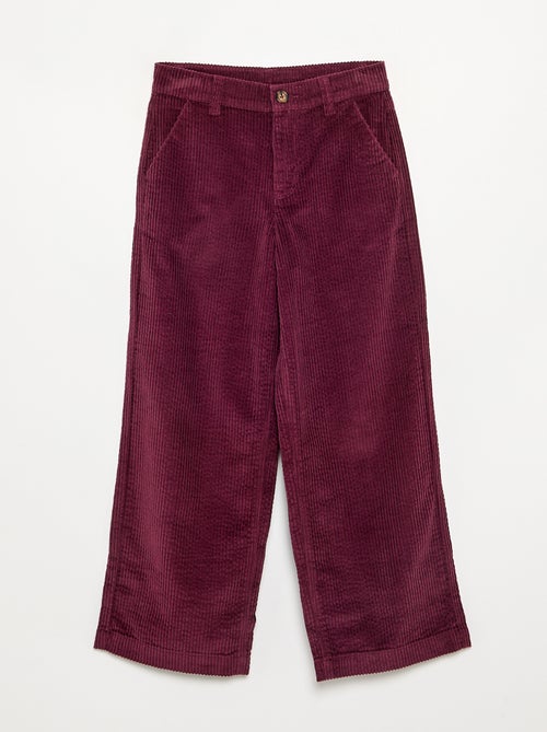 Pantalon wide leg en velours côtelés - Kiabi