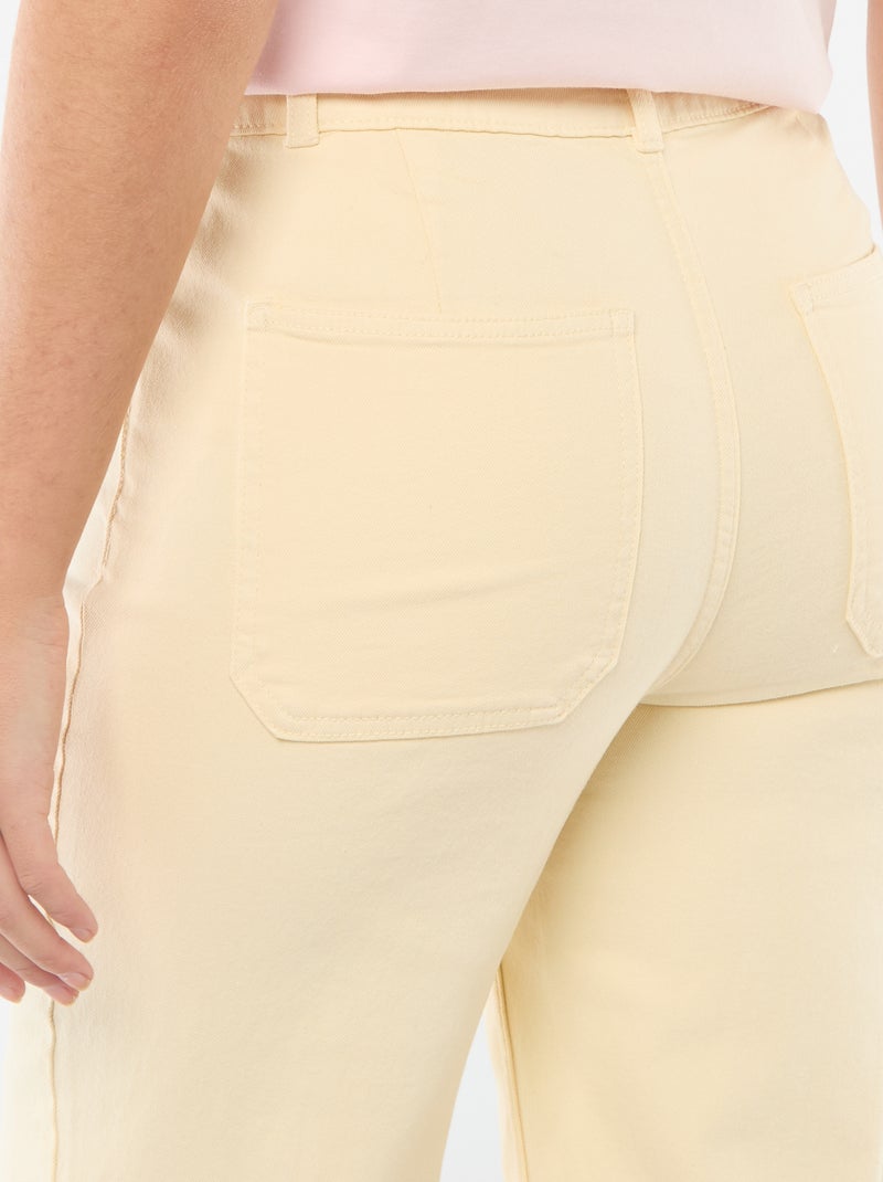 Pantalon wide leg femme Jaune - Kiabi