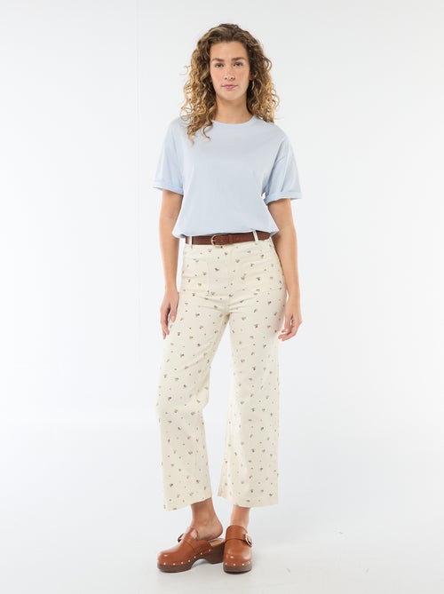Pantalon wide leg femme uni - Kiabi