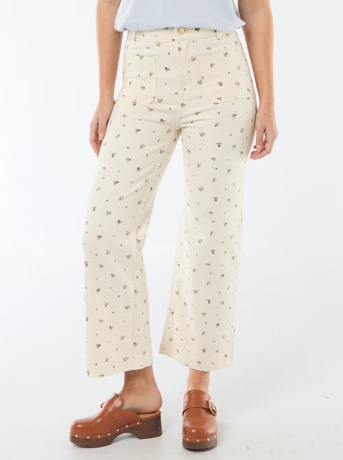 Pantalon wide leg femme uni - Kiabi