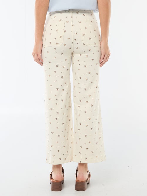 Pantalon wide leg femme uni - Kiabi