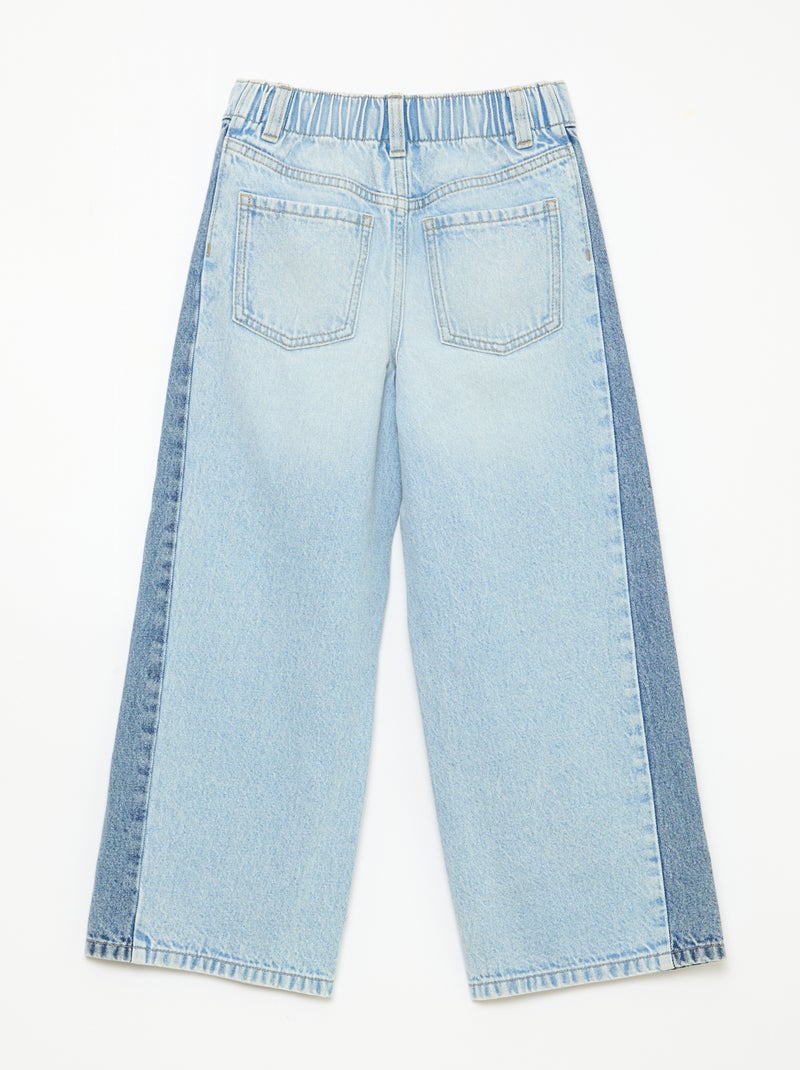 Pantalon wide leg fit / coupe large à 2 teintes Bleu - Kiabi