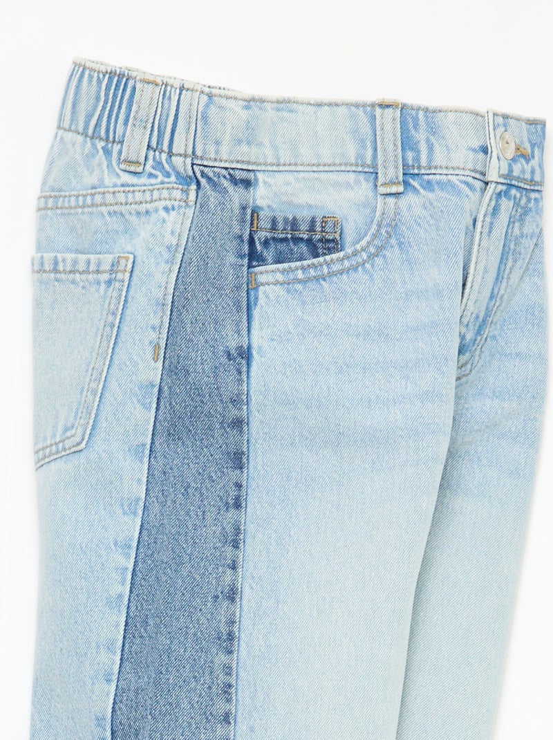 Pantalon wide leg fit / coupe large à 2 teintes Bleu - Kiabi