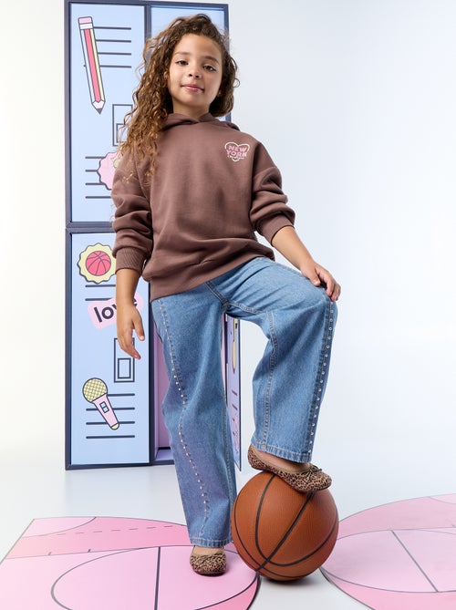 Pantalon wide leg fit / coupe large avec clous fantaisies - Kiabi