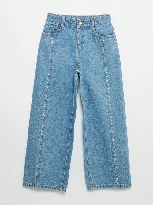 Pantalon wide leg fit / coupe large avec clous fantaisies - Kiabi