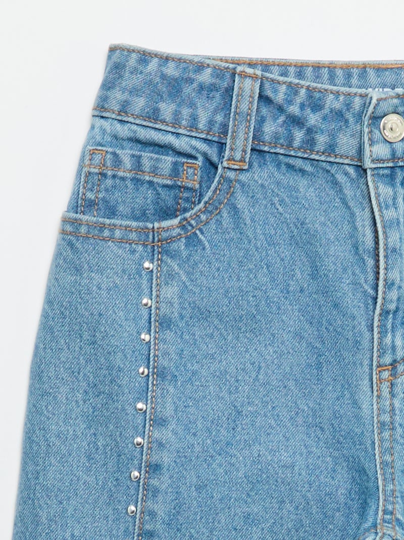 Pantalon wide leg fit / coupe large avec clous fantaisies Bleu - Kiabi