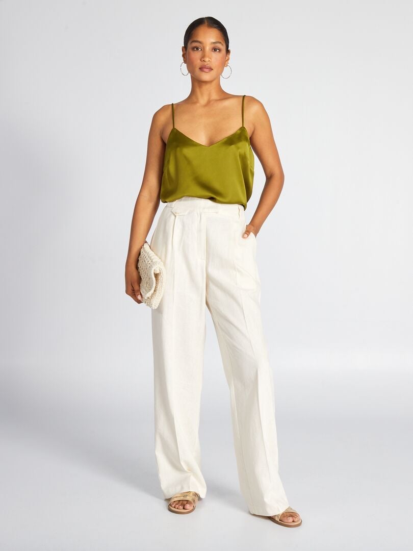 Pantalon Fluide Pantalon Oversize Taille Haute Pantalon ample fluide à taille ha