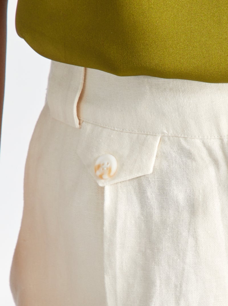 Pantalon wide leg fluide Blanc - Kiabi