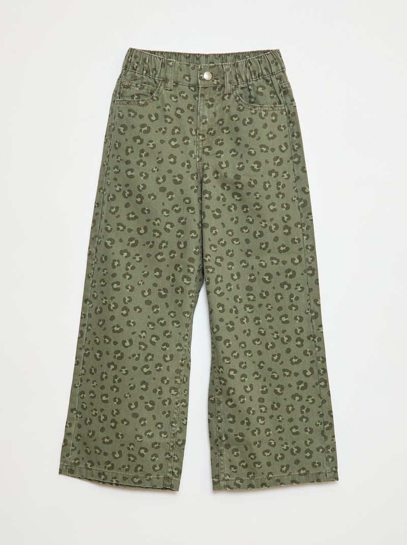 Pantalon wide leg Kaki - Kiabi