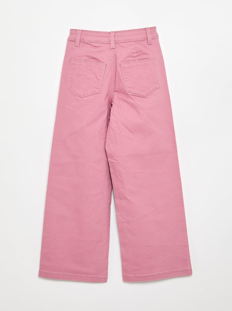 Pantalon wide leg sans poches devant Rose - Kiabi