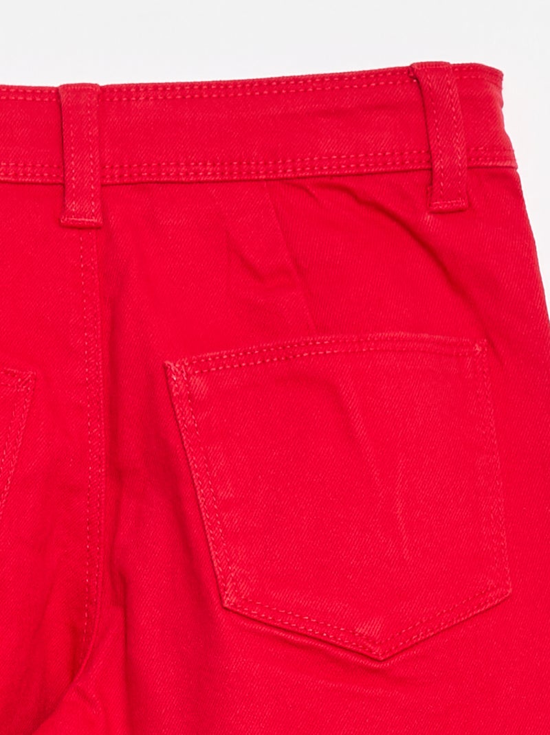 Pantalon wide leg sans poches devant Rouge - Kiabi